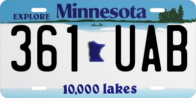 MN license plate 361UAB