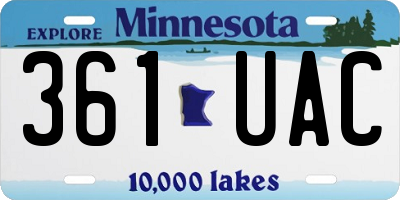 MN license plate 361UAC