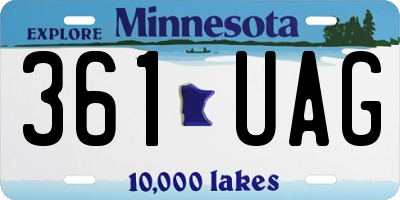 MN license plate 361UAG