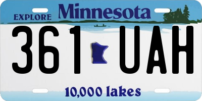 MN license plate 361UAH