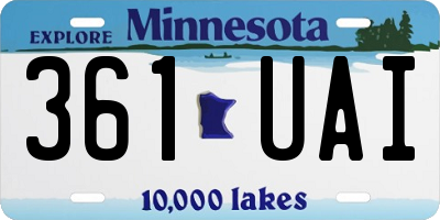 MN license plate 361UAI