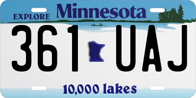 MN license plate 361UAJ