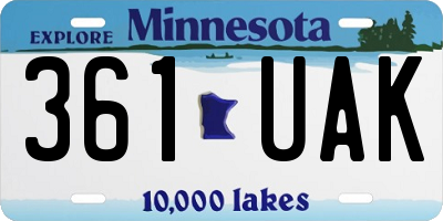 MN license plate 361UAK
