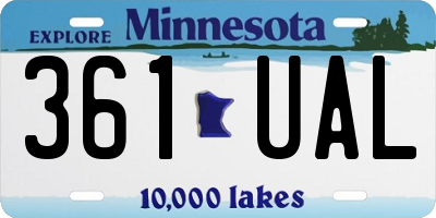 MN license plate 361UAL