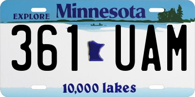 MN license plate 361UAM