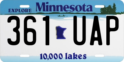 MN license plate 361UAP