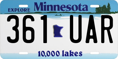 MN license plate 361UAR