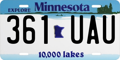 MN license plate 361UAU