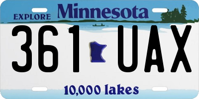 MN license plate 361UAX