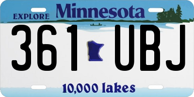 MN license plate 361UBJ