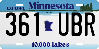 MN license plate 361UBR