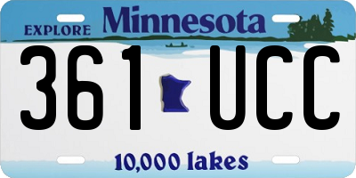 MN license plate 361UCC