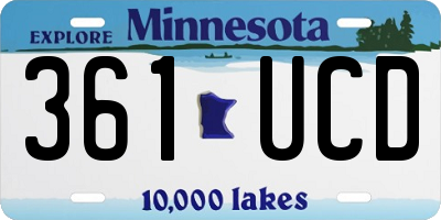 MN license plate 361UCD