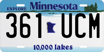 MN license plate 361UCM