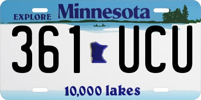 MN license plate 361UCU