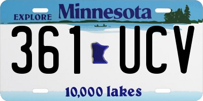 MN license plate 361UCV