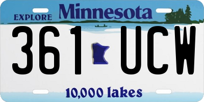 MN license plate 361UCW