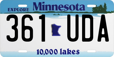 MN license plate 361UDA