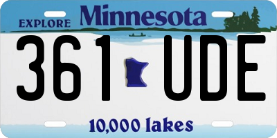 MN license plate 361UDE