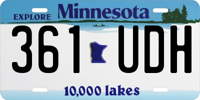 MN license plate 361UDH