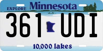 MN license plate 361UDI
