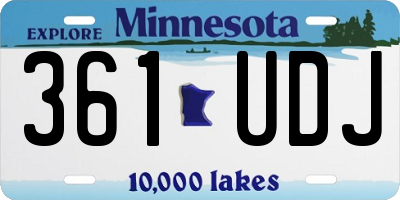 MN license plate 361UDJ