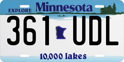 MN license plate 361UDL