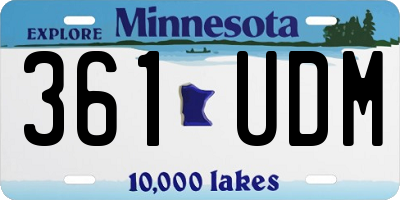 MN license plate 361UDM