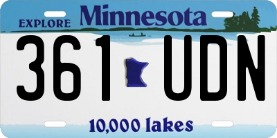 MN license plate 361UDN