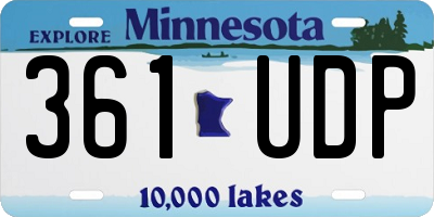 MN license plate 361UDP