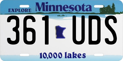 MN license plate 361UDS