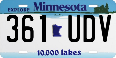 MN license plate 361UDV