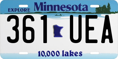 MN license plate 361UEA
