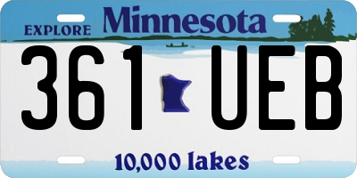 MN license plate 361UEB
