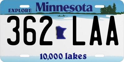 MN license plate 362LAA