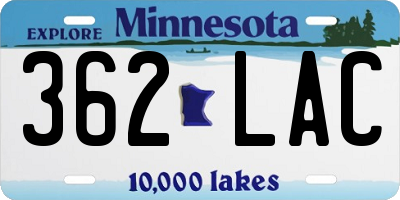 MN license plate 362LAC