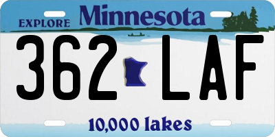 MN license plate 362LAF