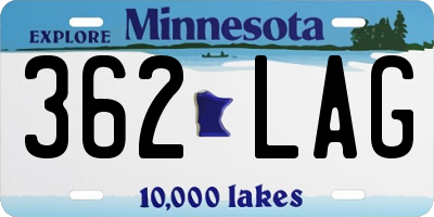 MN license plate 362LAG