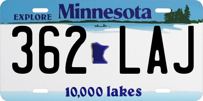 MN license plate 362LAJ