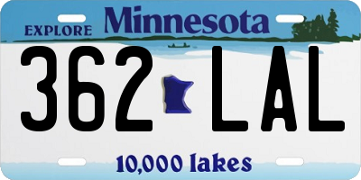 MN license plate 362LAL