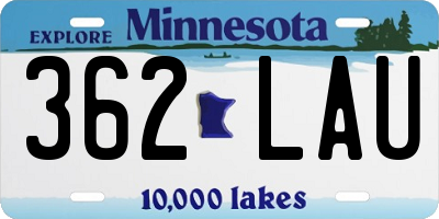 MN license plate 362LAU