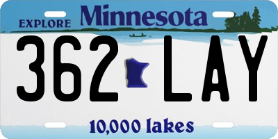 MN license plate 362LAY