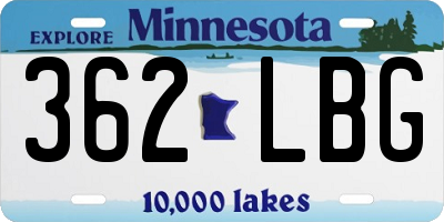 MN license plate 362LBG