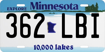 MN license plate 362LBI
