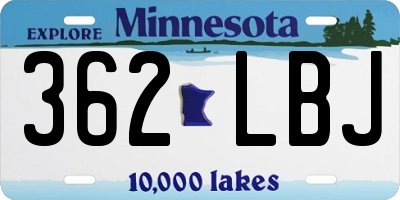 MN license plate 362LBJ