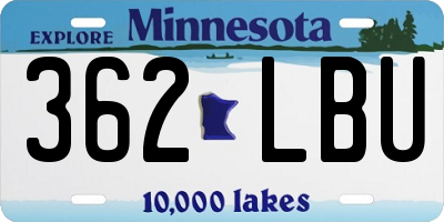 MN license plate 362LBU