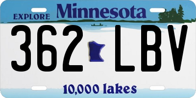 MN license plate 362LBV