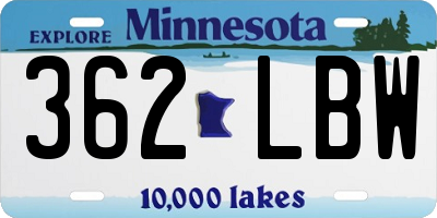 MN license plate 362LBW