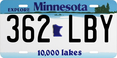 MN license plate 362LBY