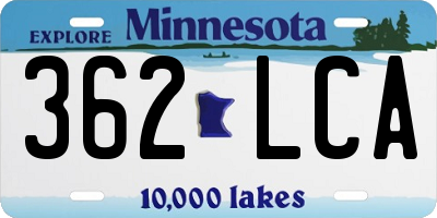 MN license plate 362LCA